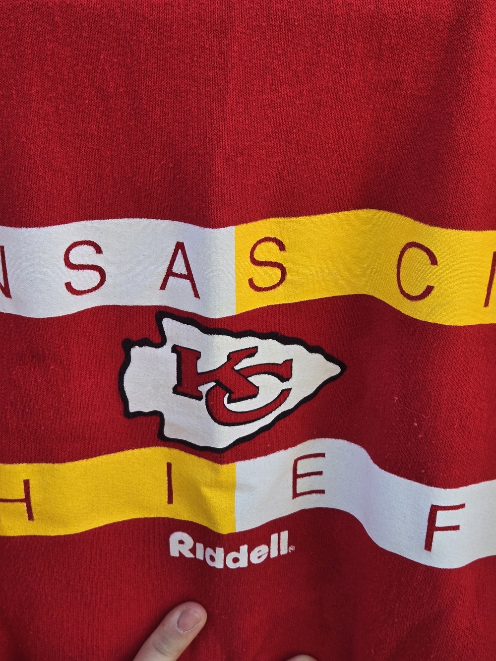 Vintage 90s Kansas City Chiefs Riddell Crewneck Sweatshirt - Picture 3 of 12